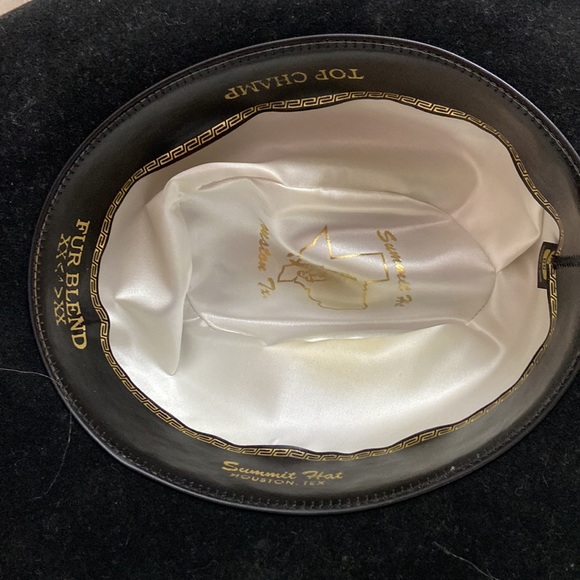 Beautiful well kept Restitol black /gold fur blend 4x Felt hat top cha - Picture 4 of 9